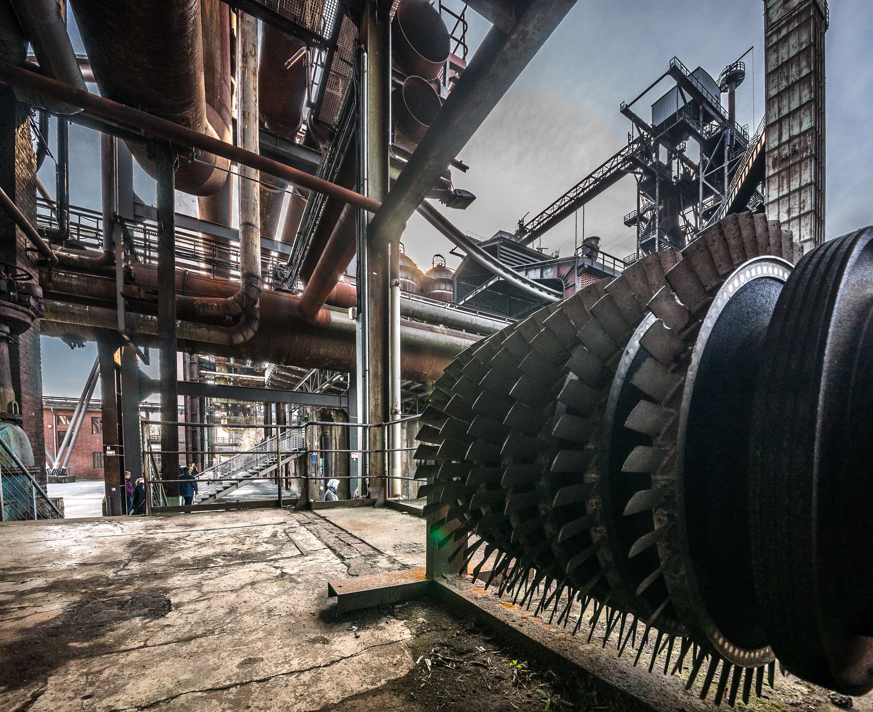 Large steel industrial machinery and pipework
